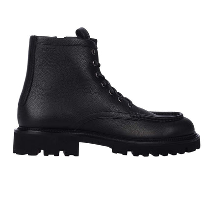 Black - Side - Boss Mens Julyo Leather Ankle Boots