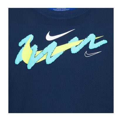 Navy - Lifestyle - Nike Childrens-Kids Swoosh Dri-FIT T-Shirt