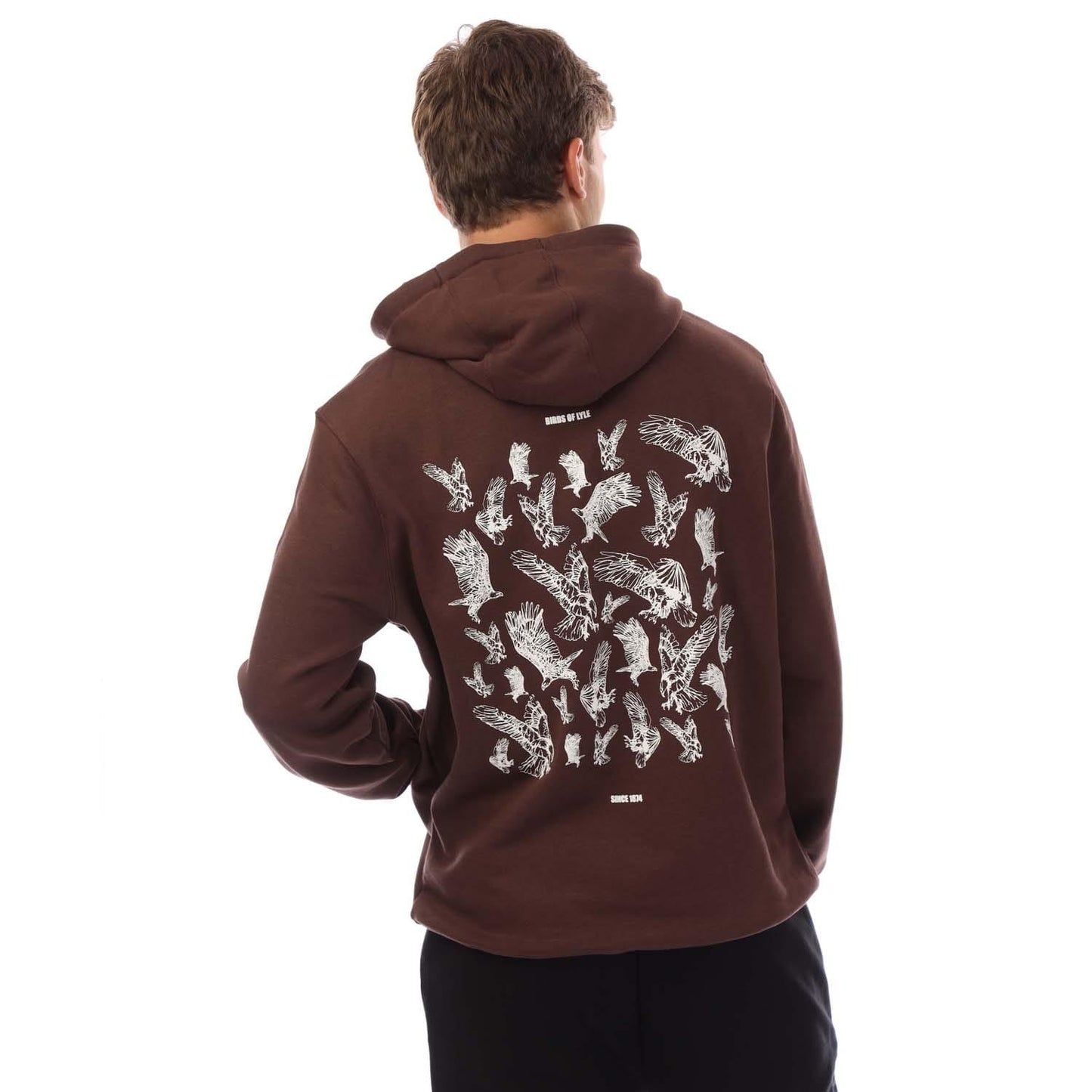 Red - Back - Lyle & Scott Mens Birds Of Lyle Hoodie