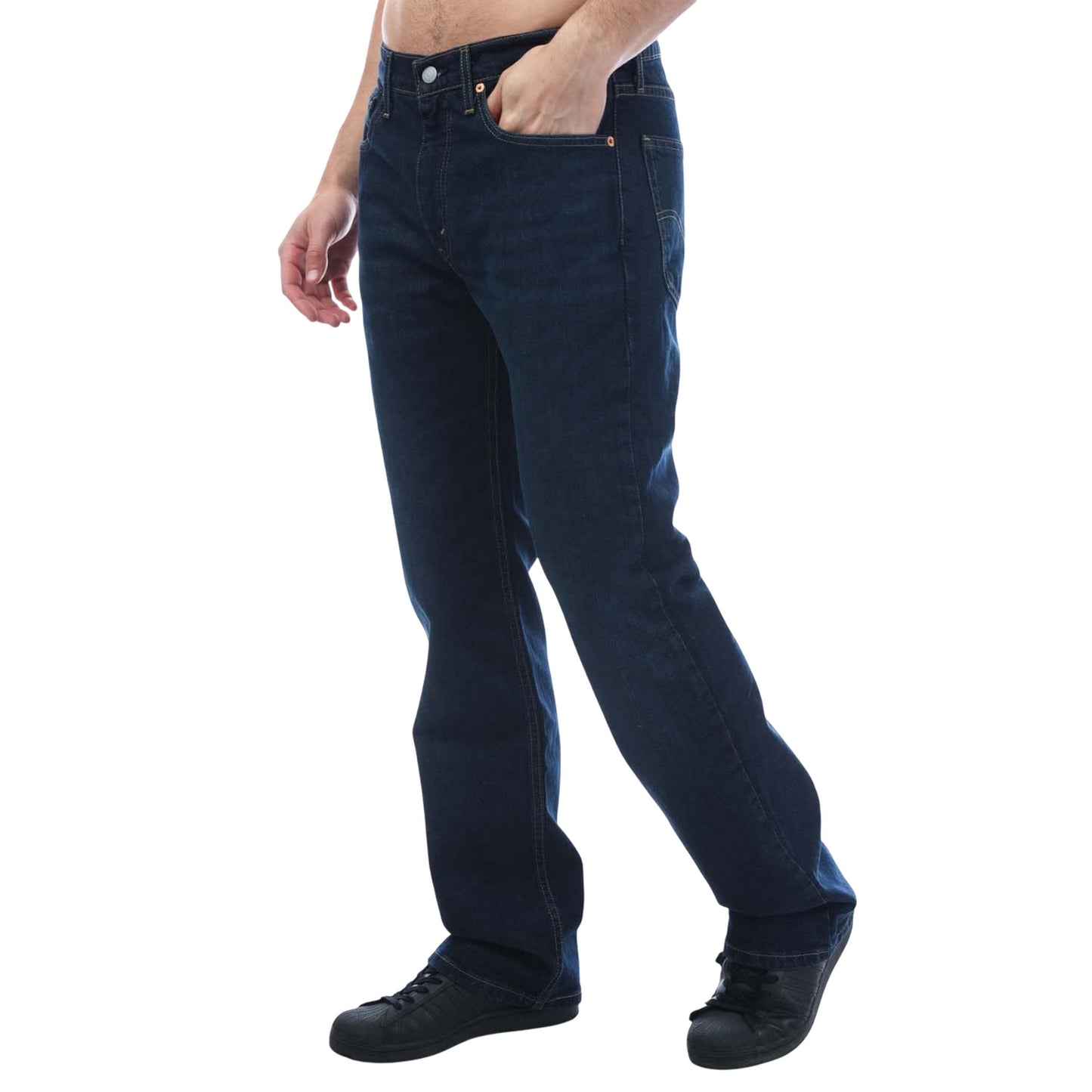 Blue - Side - Levis Mens 527 New Bio Slim Bootcut Jeans