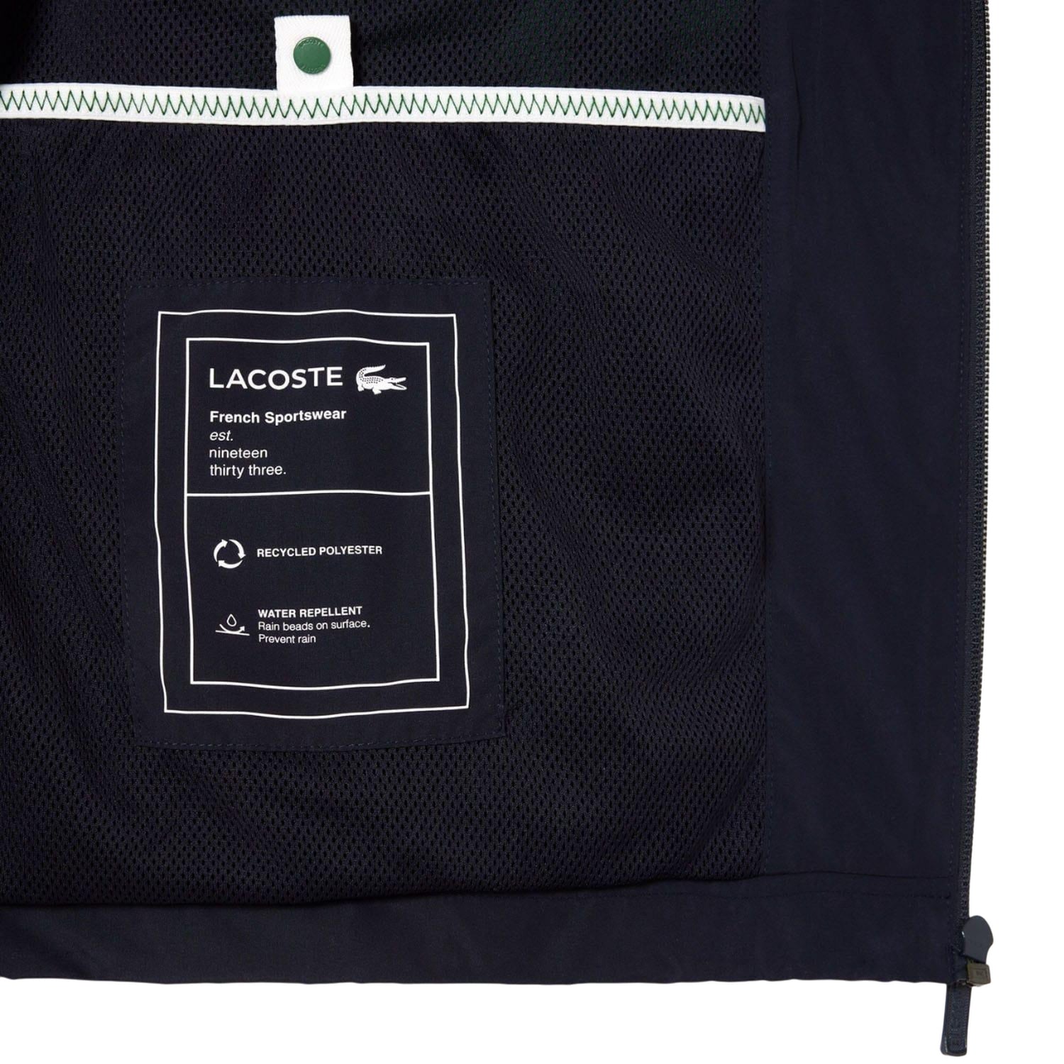Navy - Side - Lacoste Mens Detachable Hood Hoodie