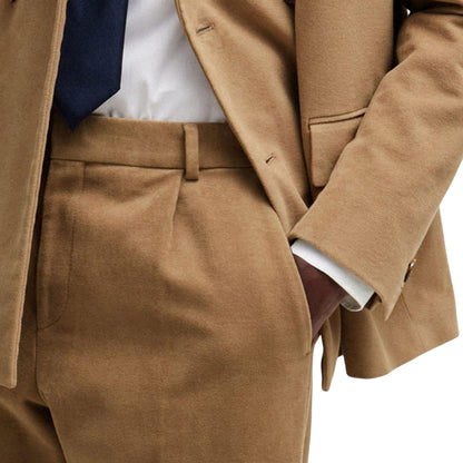 Beige - Side - Boss Mens C-Peter Relaxed Fit Trousers