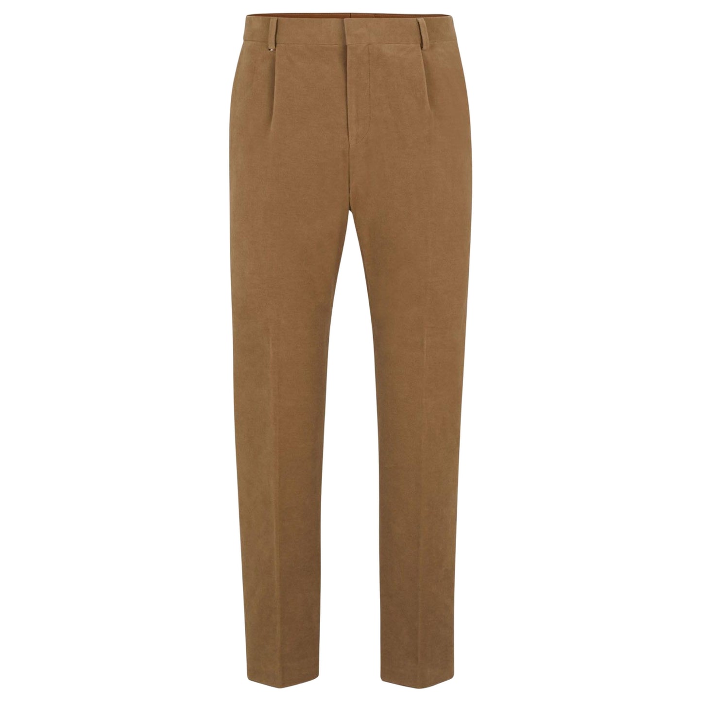 Beige - Front - Boss Mens C-Peter Relaxed Fit Trousers