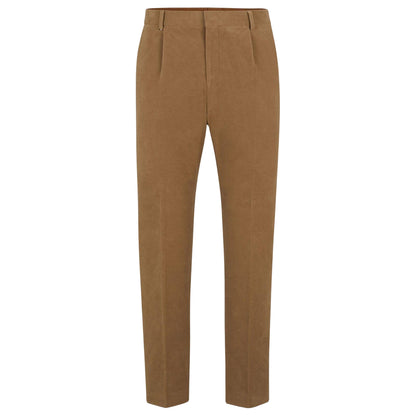 Beige - Front - Boss Mens C-Peter Relaxed Fit Trousers