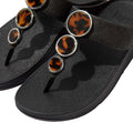 Black - Side - Fit Flop Womens-Ladies Halo Shimmer Toe Post Sandals