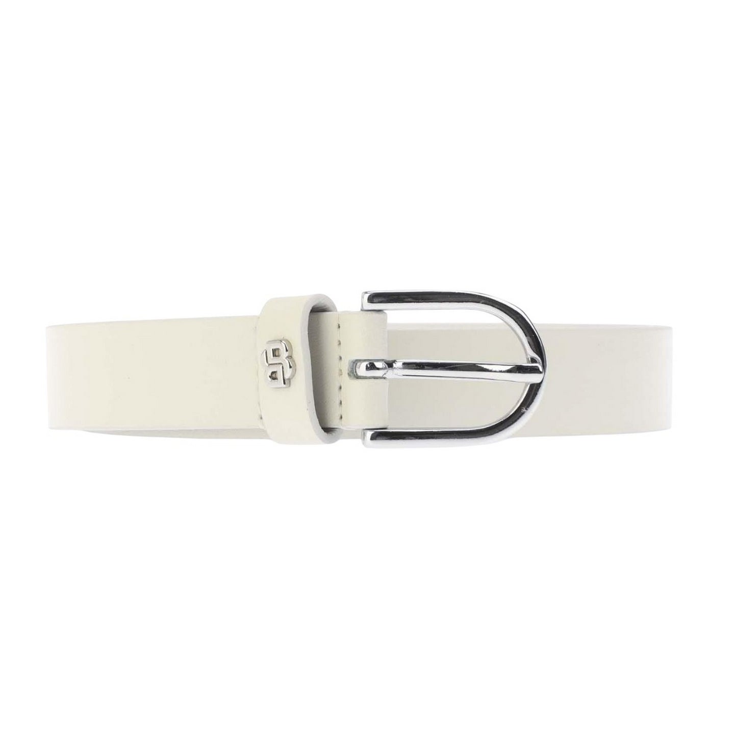 White - Front - Boss Scarlet-BB Leather Belt