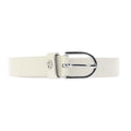 White - Front - Boss Scarlet-BB Leather Belt