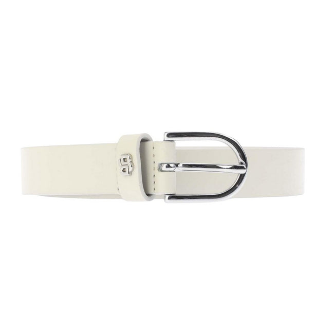 White - Front - Boss Scarlet-BB Leather Belt