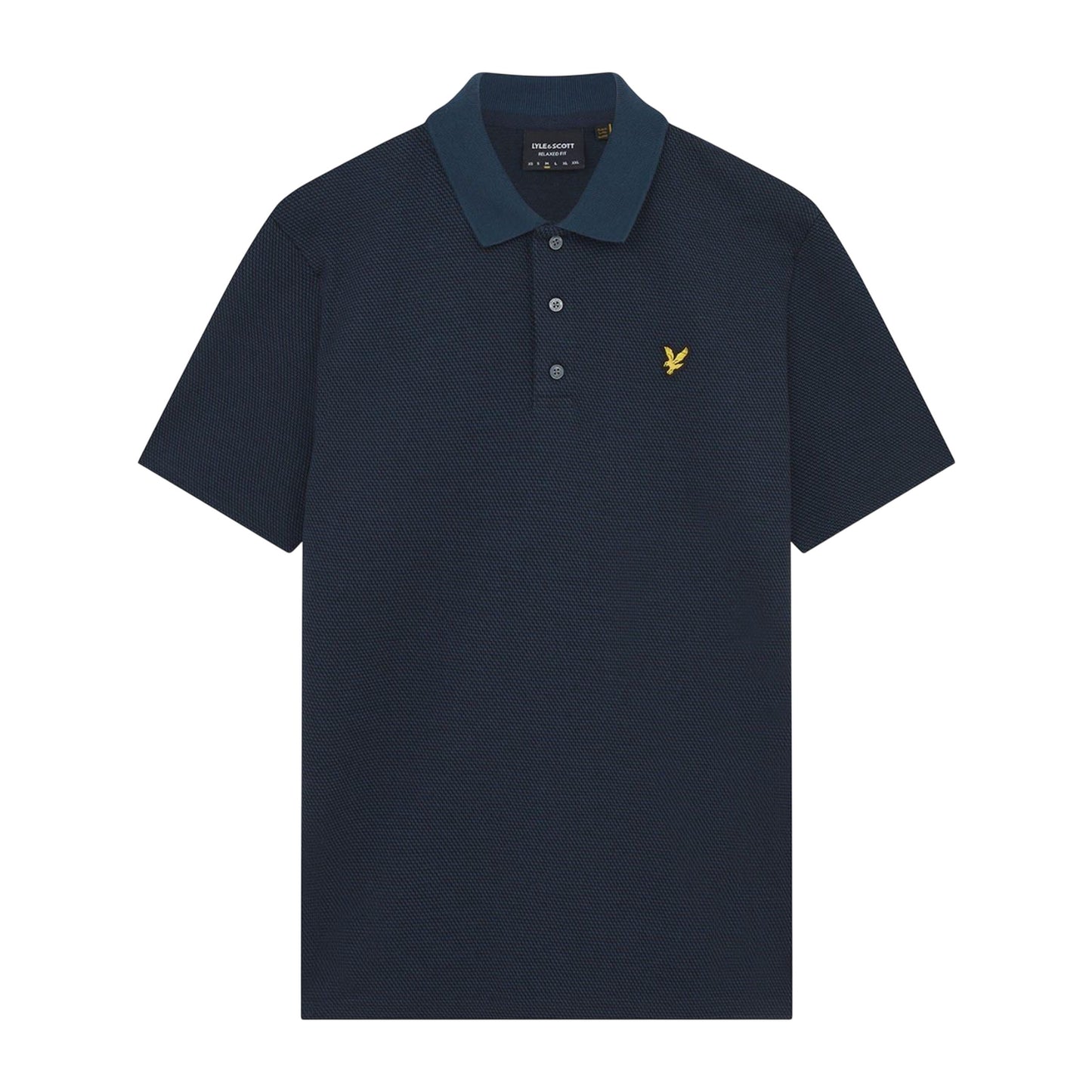 Navy - Front - Lyle & Scott Mens Tonal Textured Polo Shirt