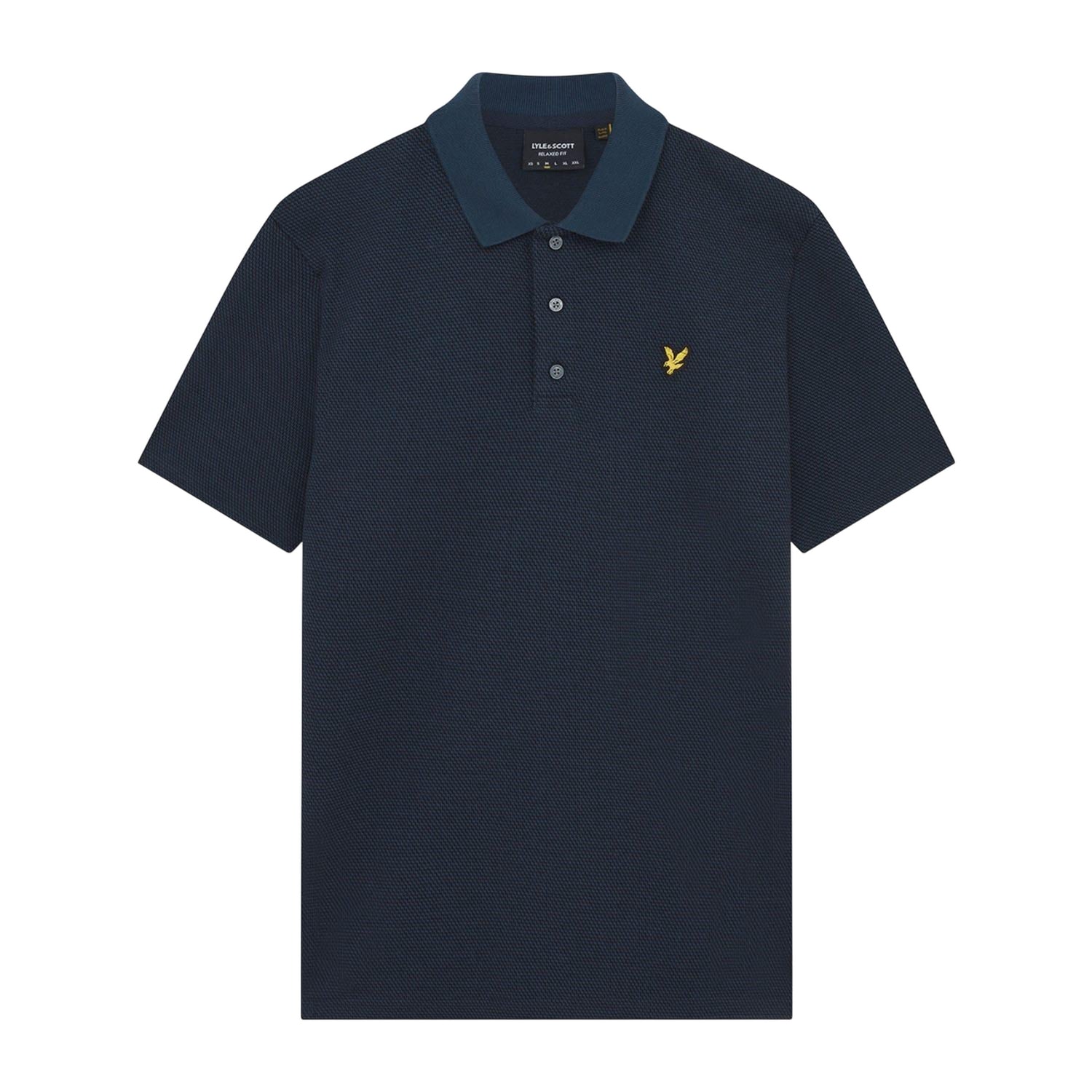Navy - Front - Lyle & Scott Mens Tonal Textured Polo Shirt