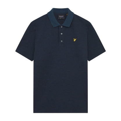 Navy - Front - Lyle & Scott Mens Tonal Textured Polo Shirt