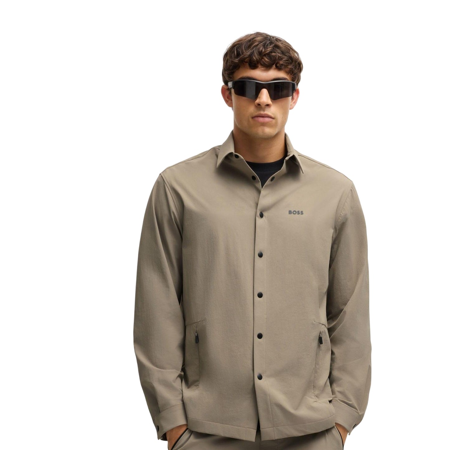 Green - Pack Shot - Boss Mens Basin Tech Overshirt