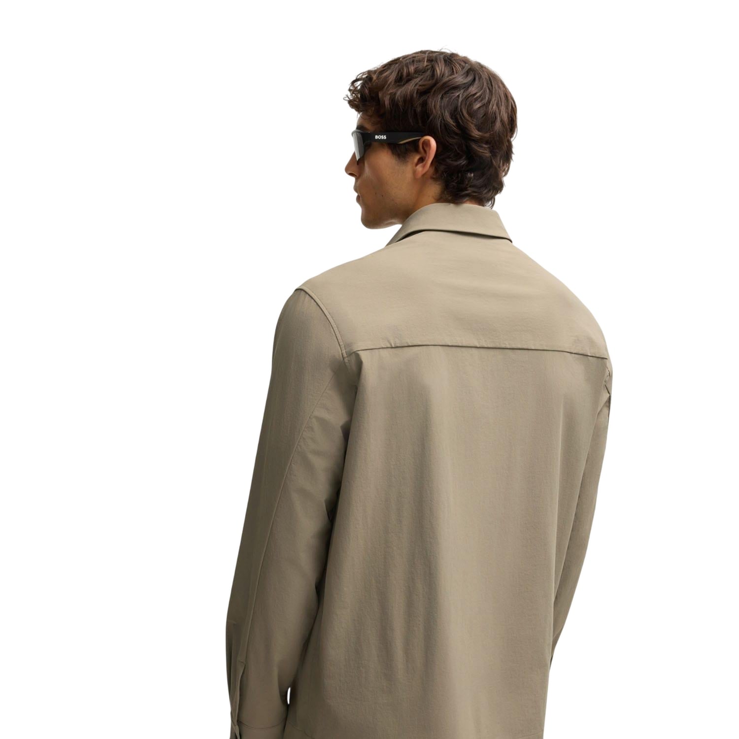 Green - Back - Boss Mens Basin Tech Overshirt