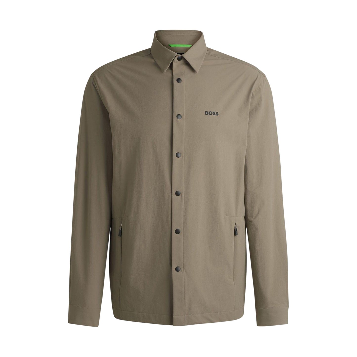 Green - Front - Boss Mens Basin Tech Overshirt