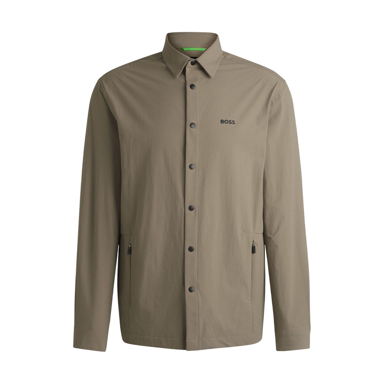 Green - Front - Boss Mens Basin Tech Overshirt