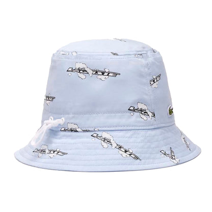Blue - Back - Lacoste Cloud Print Organic Cotton Bucket Hat