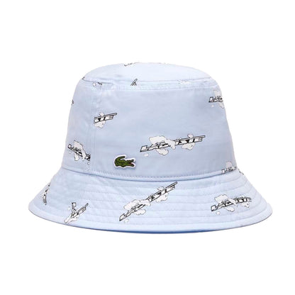 Blue - Front - Lacoste Cloud Print Organic Cotton Bucket Hat