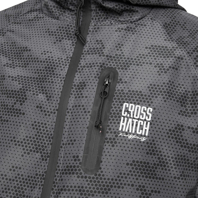 Black - Side - Crosshatch Mens Janscore All-Over Print Jacket