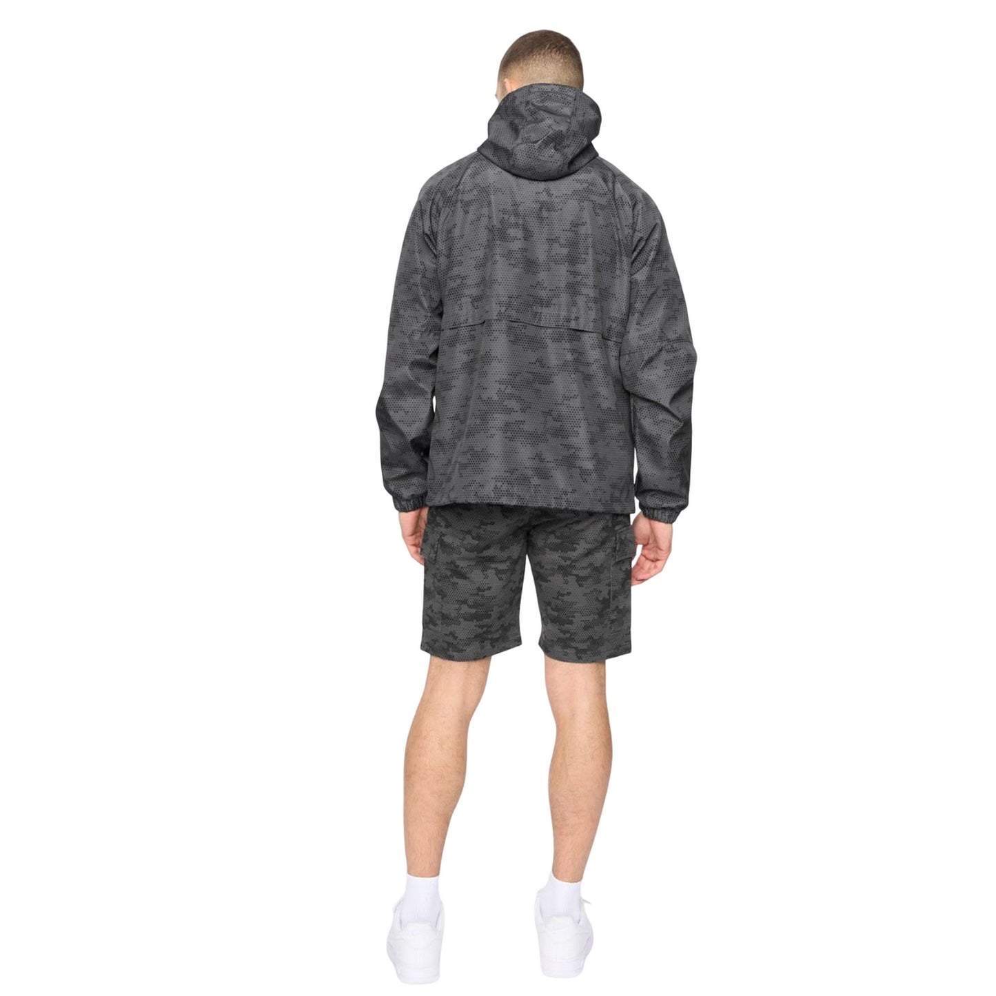 Grey - Back - Crosshatch Mens Janscore All-Over Print Jacket