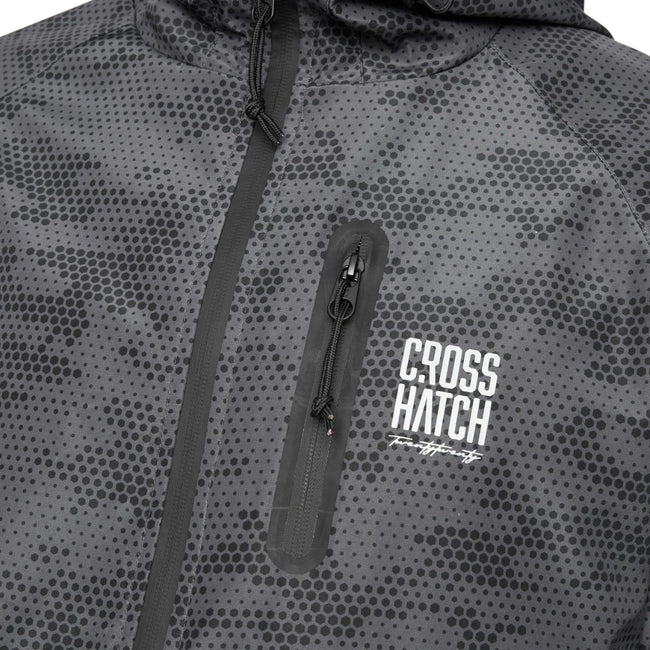 Grey - Side - Crosshatch Mens Janscore All-Over Print Jacket