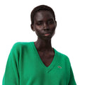 Green - Side - Lacoste Womens-Ladies Carded Moss Stitch Relaxed Fit Jumper
