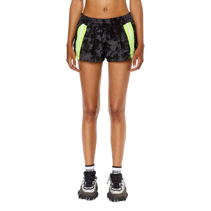 Grey-Black - Front - Diesel Womens-Ladies AWWB Lillian Mini Shorts
