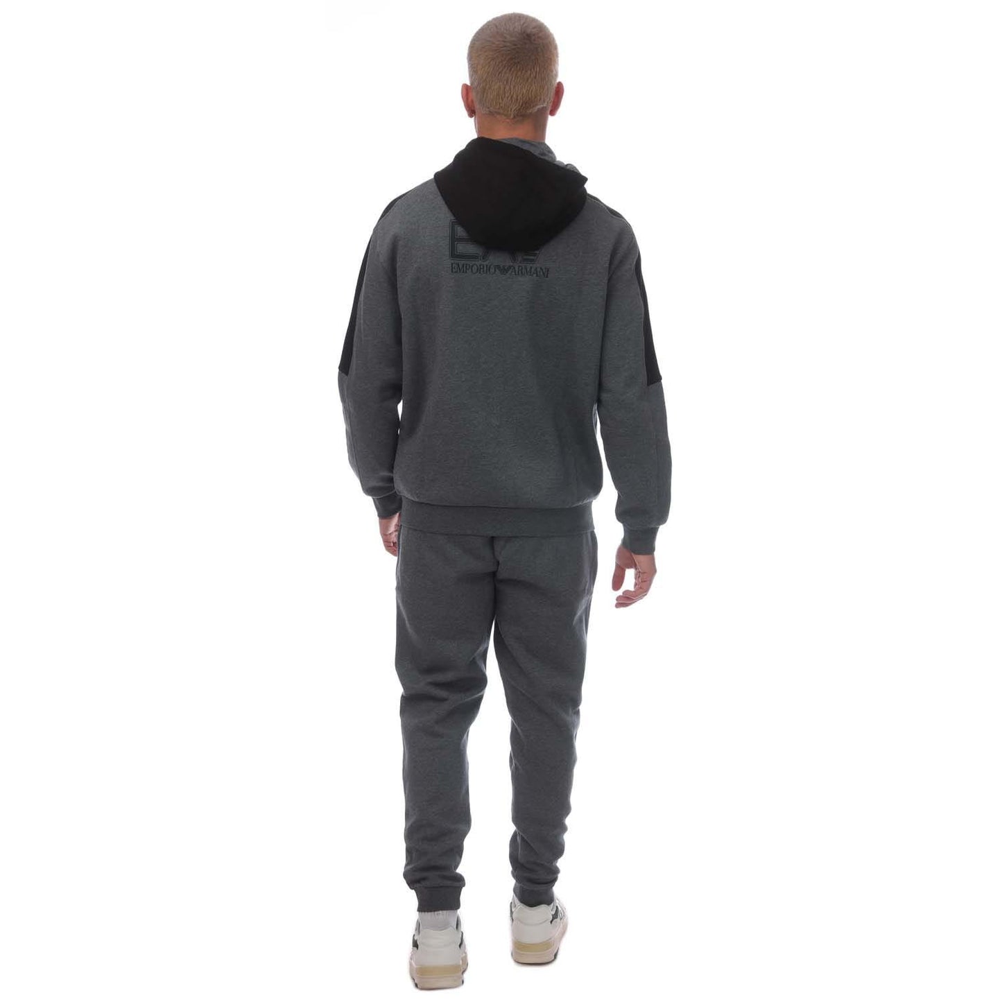 Grey - Back - Emporio Armani Mens EA7 Logo Tracksuit