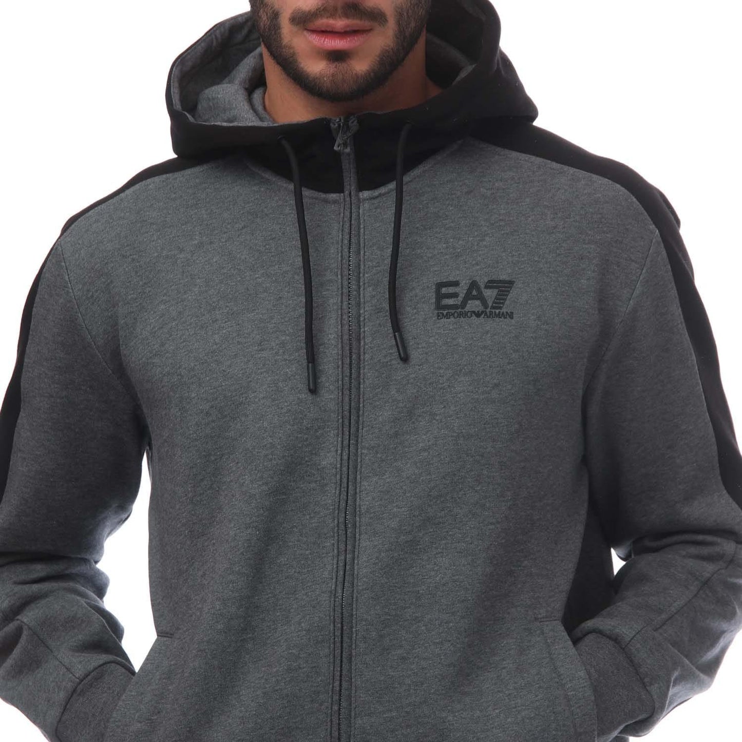 Grey - Side - Emporio Armani Mens EA7 Logo Tracksuit