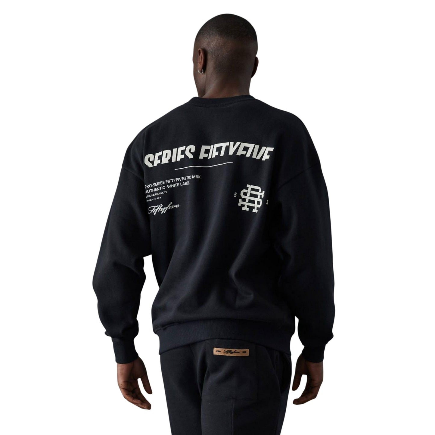 Black - Back - Fiftyfive Mens Logo Sweatshirt