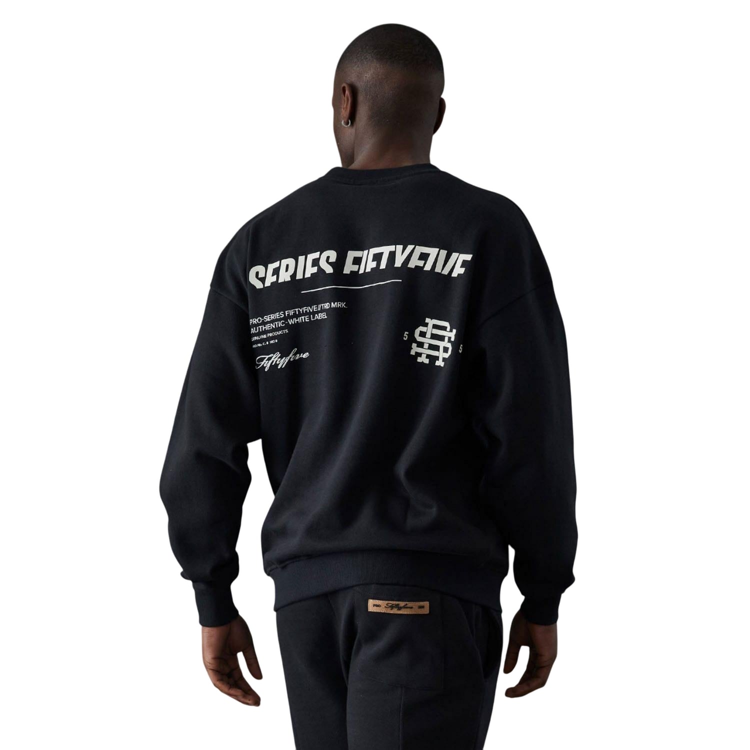 Black - Back - Fiftyfive Mens Logo Sweatshirt