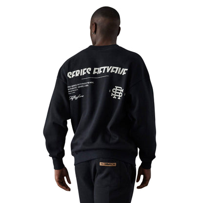 Black - Back - Fiftyfive Mens Logo Sweatshirt
