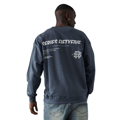 Blue - Back - Fiftyfive Mens Logo Sweatshirt