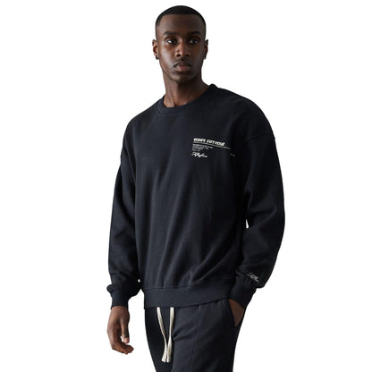 Black - Front - Fiftyfive Mens Logo Sweatshirt