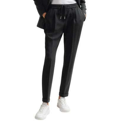 Black - Lifestyle - Boss Womens-Ladies Tariyana9 Drawstring Regular Trousers