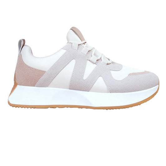 Beige - Front - Where´s That From Womens-Ladies Suede Running Trainers
