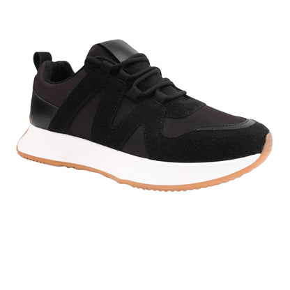 Black - Front - Where´s That From Womens-Ladies Suede Running Trainers