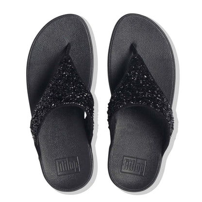 Black - Side - Fit Flop Womens-Ladies Shimmer Foil Sandals