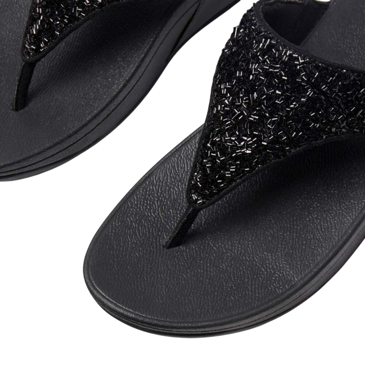 Black - Lifestyle - Fit Flop Womens-Ladies Shimmer Foil Sandals