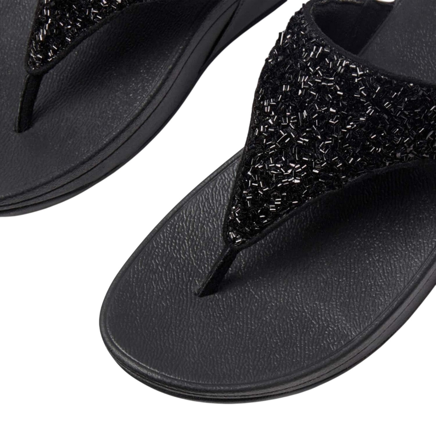 Black - Lifestyle - Fit Flop Womens-Ladies Shimmer Foil Sandals