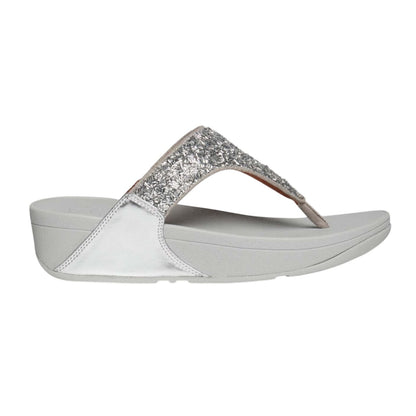 Silver - Back - Fit Flop Womens-Ladies Shimmer Foil Sandals