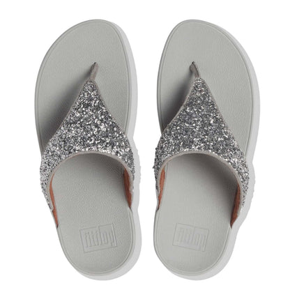 Silver - Side - Fit Flop Womens-Ladies Shimmer Foil Sandals