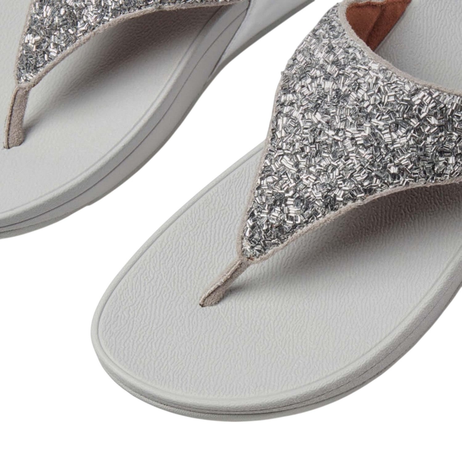 Silver - Lifestyle - Fit Flop Womens-Ladies Shimmer Foil Sandals