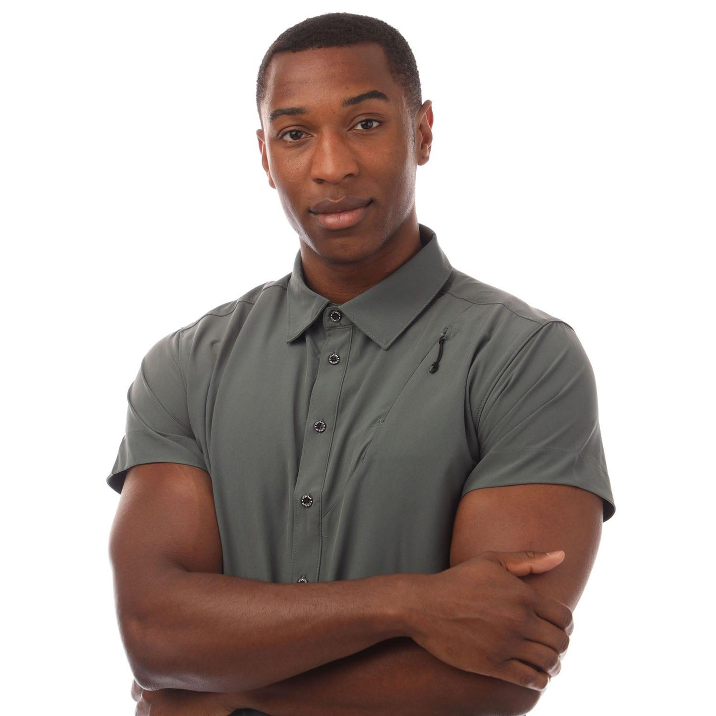Green - Side - Icepeak Mens Brewster Short-Sleeved Shirt