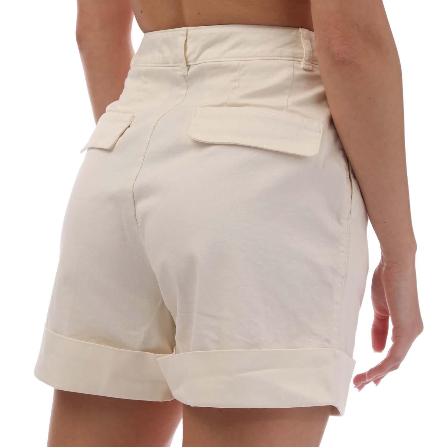 White - Side - Boss Womens-Ladies Tasandria-D Shorts