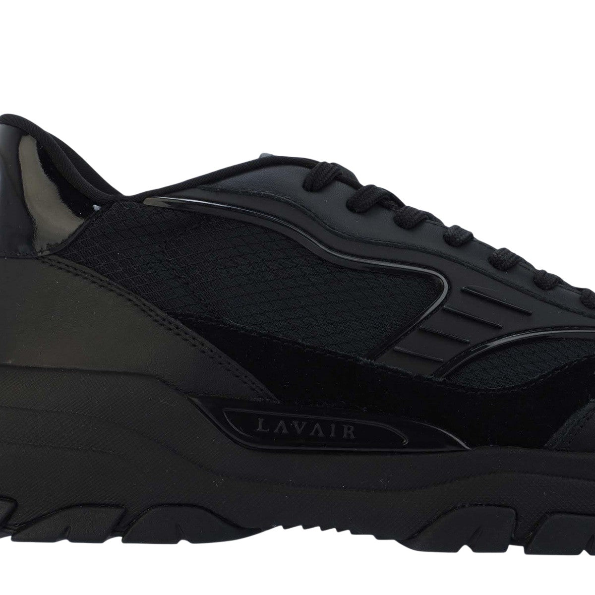 Black - Close up - Lavair Mens Pacific 2.0 Leather Trainers