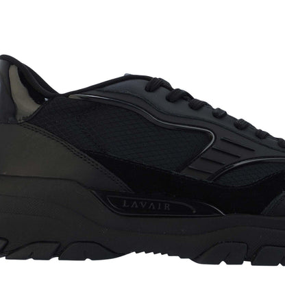 Black - Close up - Lavair Mens Pacific 2.0 Leather Trainers