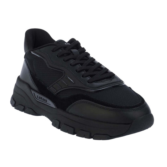 Black - Front - Lavair Mens Pacific 2.0 Leather Trainers