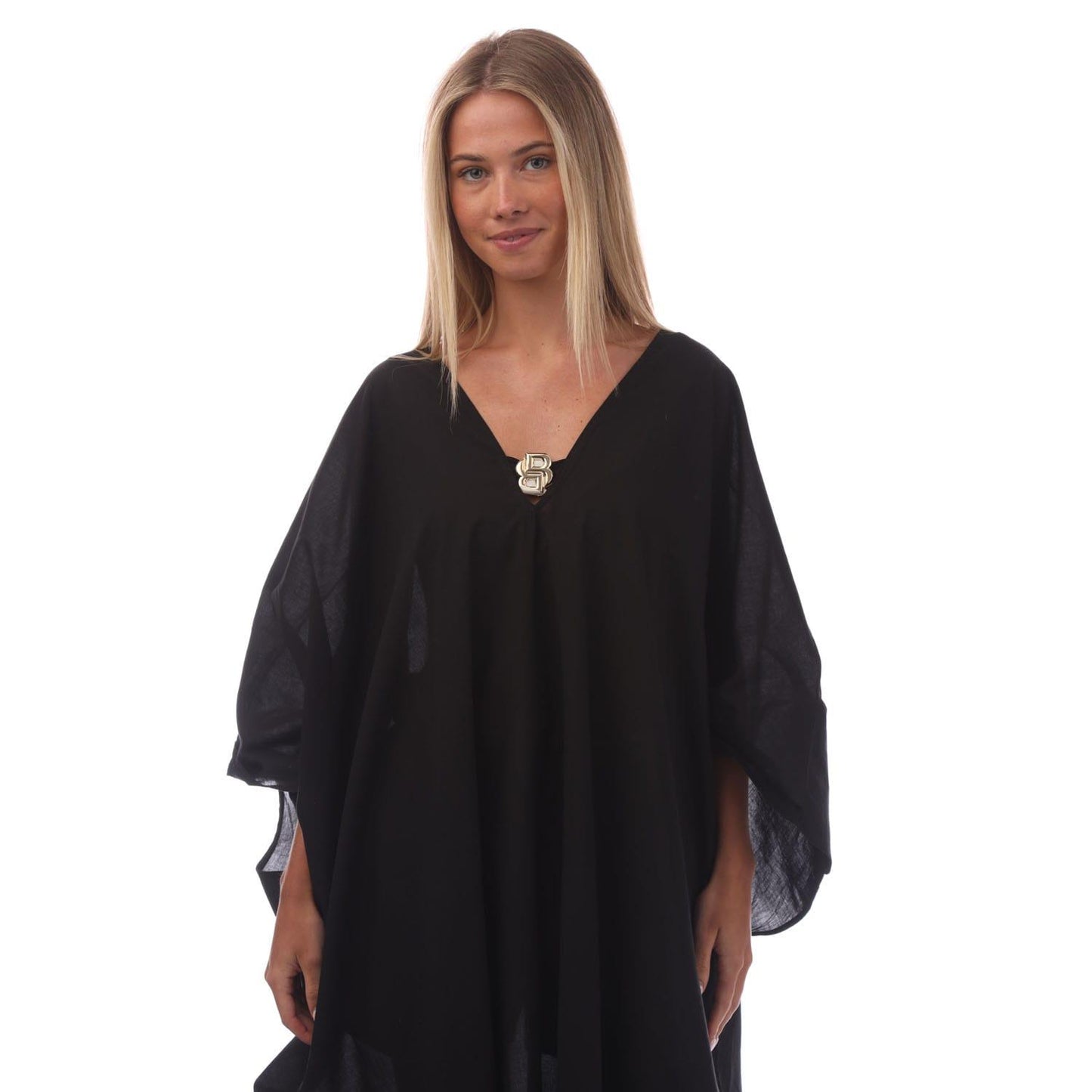 Black - Side - Hugo Boss Womens-Ladies Beth Kaftan