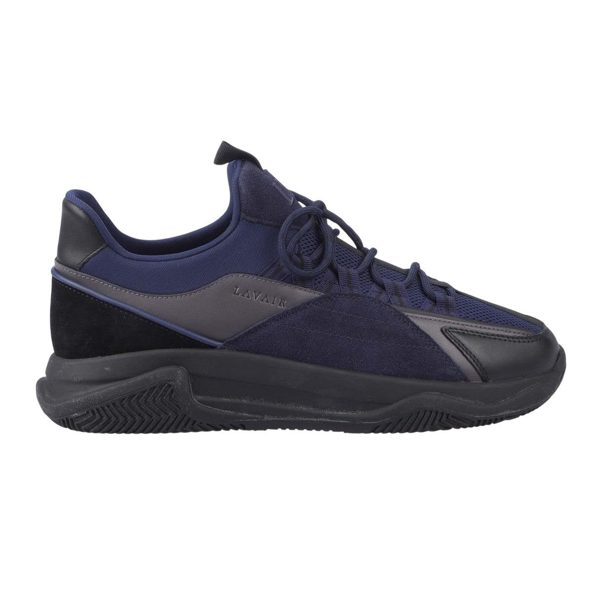 Navy - Side - Lavair Unisex Adult Creator Suede Trainers