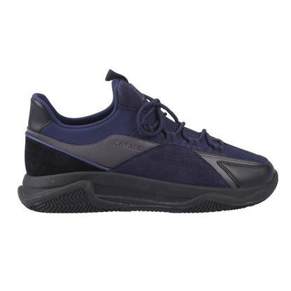 Navy - Side - Lavair Unisex Adult Creator Suede Trainers